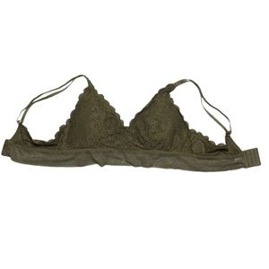 Dark Green Aerie Bralette with Removable Padding and Back Clasp Detail XXL
